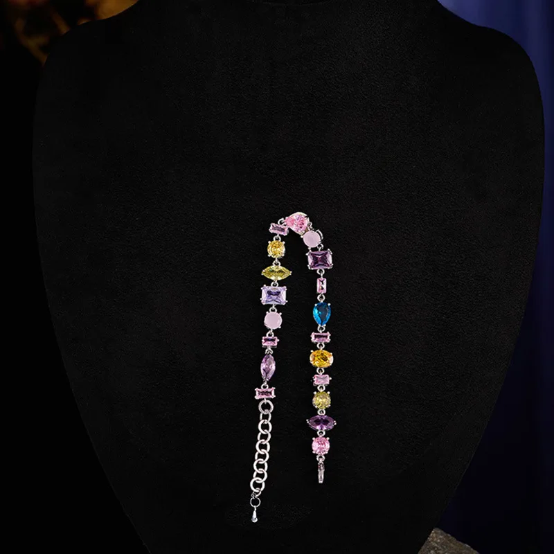 Dopamine candy-colored necklace bracelet set, a niche and high-end sweet collarbone chain bracelet necklace