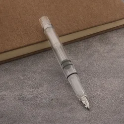 Stylo plume à piston en plastique transparent, haute capacité, EF, plume F, fournitures scolaires, stylos à encre, papeterie, qualité