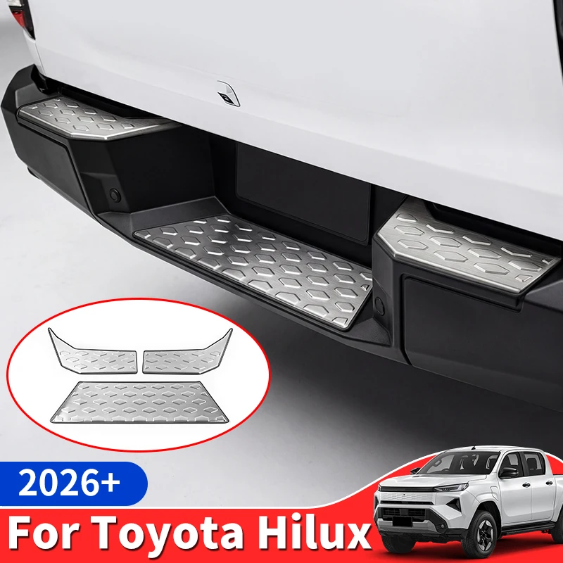 

Декоративная накладка на задний бампер (ступенька) для Toyota Hilux HLX WorkMate SR SR5 Rogue Rugged X 2026 года, защита от царапин, автомобильные внешние аксессуары