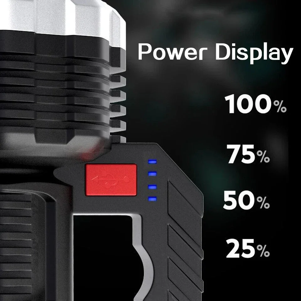 High Power 13 LED+COB Flashlight Powerful USB Rechargeable Torch Handheld Portable Emergency Light 4 Lighting Modes Flashlights