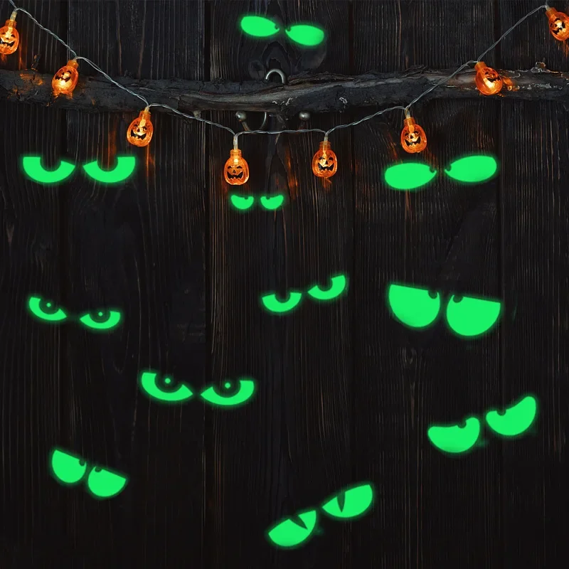 

Halloween Decoration for Home Luminous Stickers Bat on Door Wall Decals Glowing in Dark Eyes Window Sticker for Party Halloween