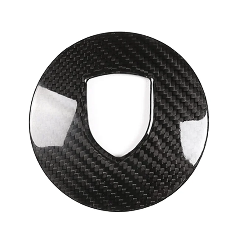 

Black Carbon Fiber Steering Wheel Cover Trim For Porsche 911 Panamera Cayenne Boxster 718 2019-2023 Logo Circle Sticker Parts-A0