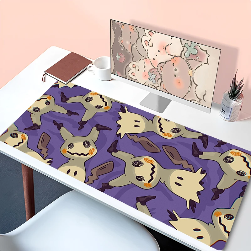 Large Gaming Mouse Pad P-Pokemon Mimikyu Computer Gaming Locking Edge MousePad Keyboardpad Girl Style Non-Slip Desk Mat