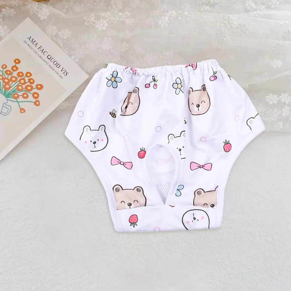 Absorbent Pet Menstrual Pads Pant Female Dog Diaper Shorts Cartoon Pattern Breathable Puppy Underwear