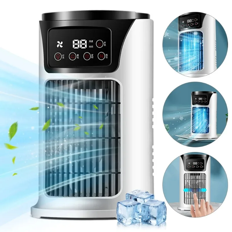 Air conditioning fan, air cooler, powerful with light, e-commerce, household cooling, super strong desktop fan, office