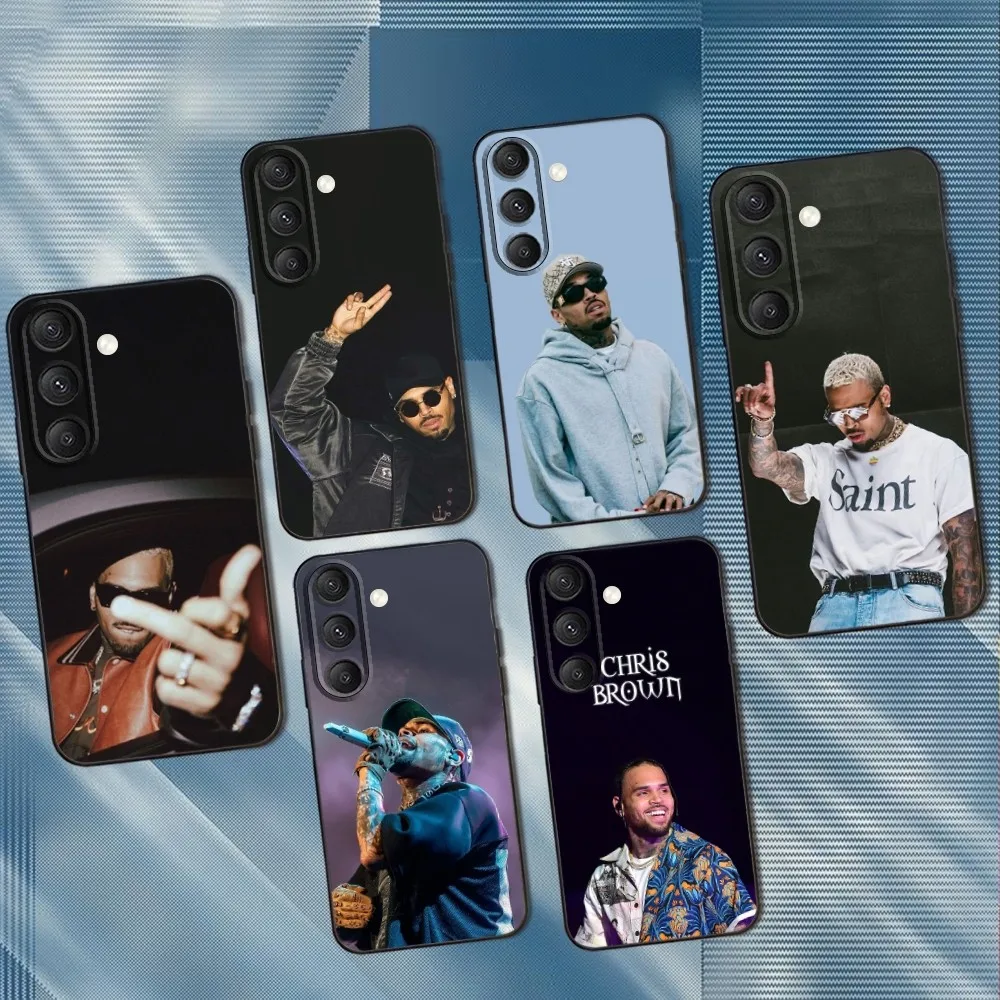 

USA Rapper C-Chris Brown Phone Case For Samsung S25,S24,S23,S22,S21,S20,S10,Ultra,Plus,Lite,FE,Soft Silicone Black Cover