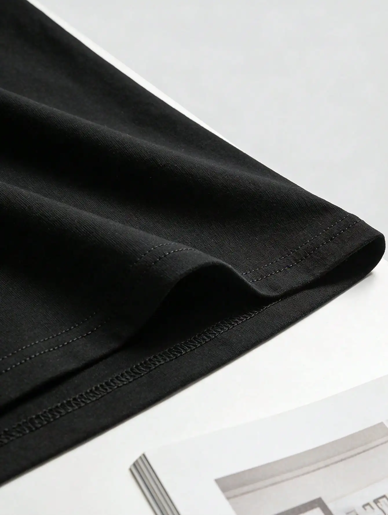 1pc Mens Clothes Cross Inscription Print Black TShirt, Unisex Casual Crew Neck Tshirt, Plus Size Men's Clothing 5XL, Lightweight 180gsm Knit Fabric, image 6