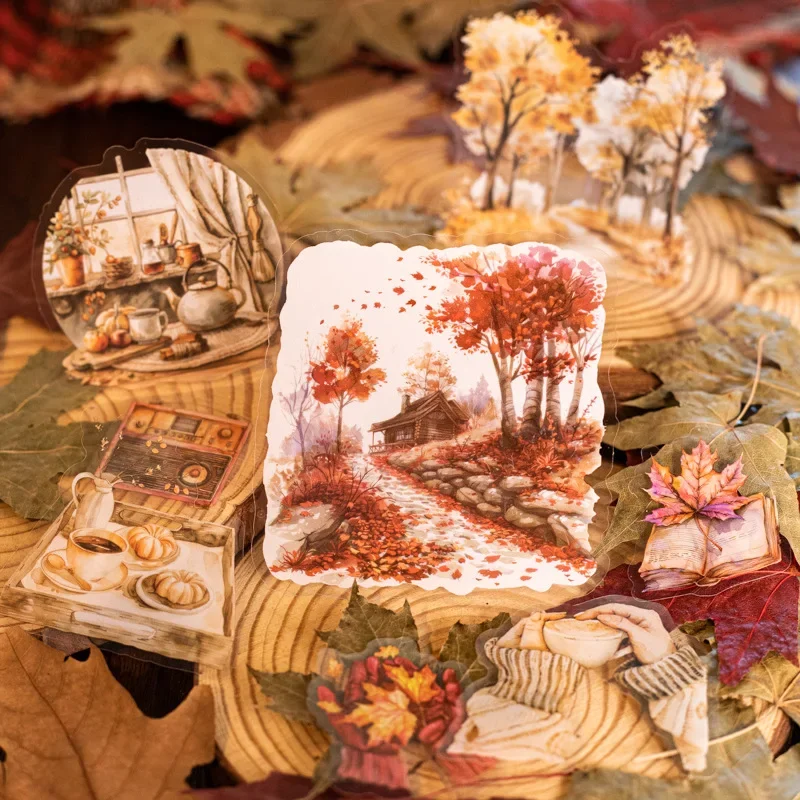 Mr. Paper, 25pcs/bag, Autumn Travel Themed Stickers, Decorative Collages, Scrapbooks, Diaries, Mobile Phones, Water Bottles