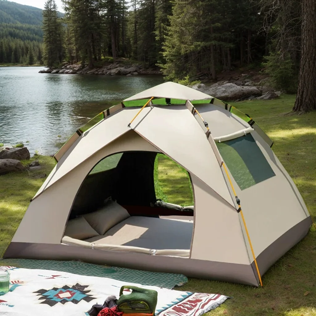 Campingzelt für 3–4 Personen, Pop-Up-Zelt für den Außenbereich, automatische Zelte für Camping,