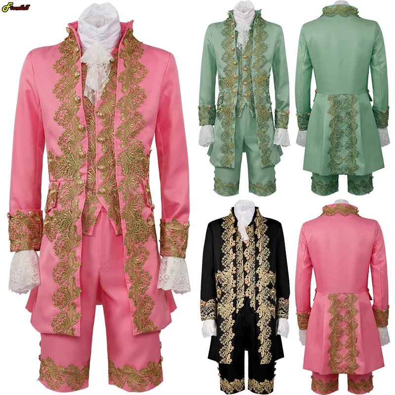 Adults Blazer Cosplay Set Deluxe Victorian King Cosplay Costume Adult Prince Costume for Men Halloween Carnival Party Uniform