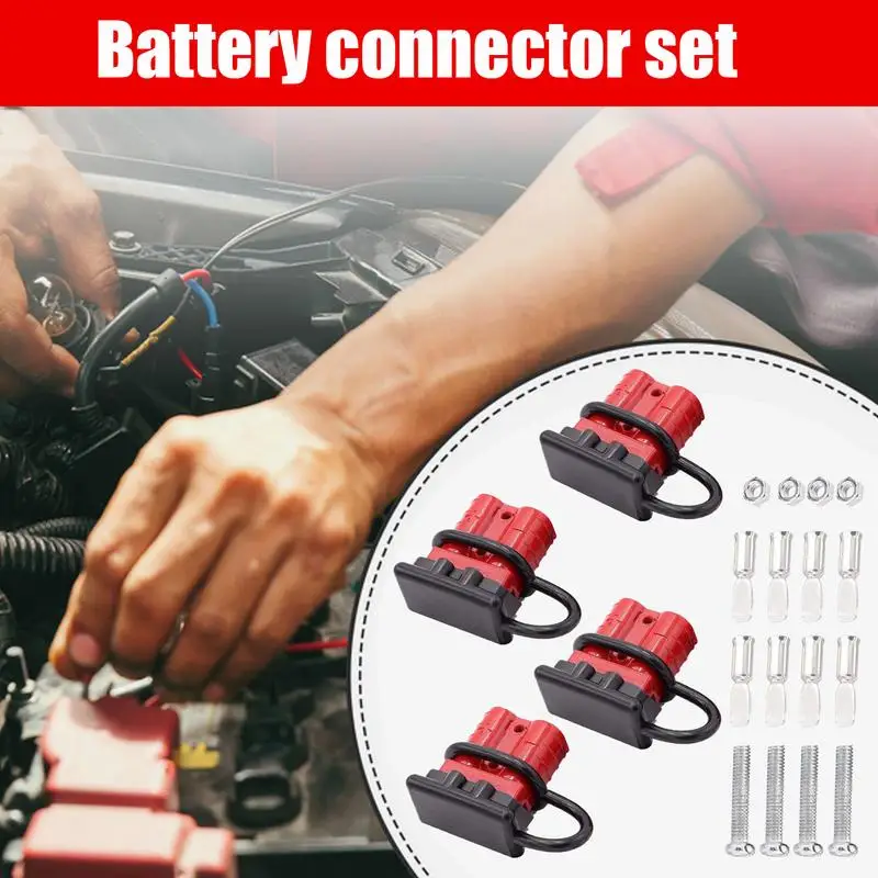 Battery Quick Connect 50 Amps Battery Quick Connect Disconnect Electrical Plug Kit 6 To 12 Gauge 12-36V Connector Recovery Kit