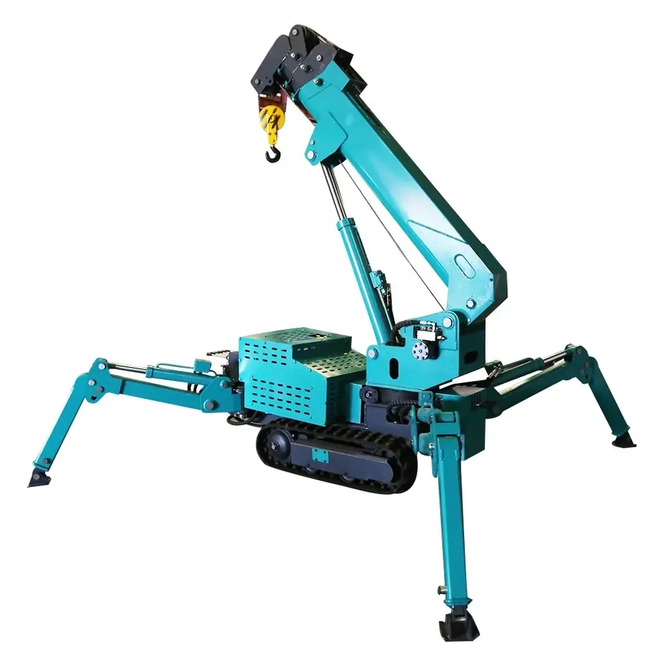 Commercio all'ingrosso CE/EPA Crawler Spider Crane braccio telescopico idraulico Diesel Mini gru in gomma piccola gru Mobile 1.2 Ton 3 Ton 8Ton