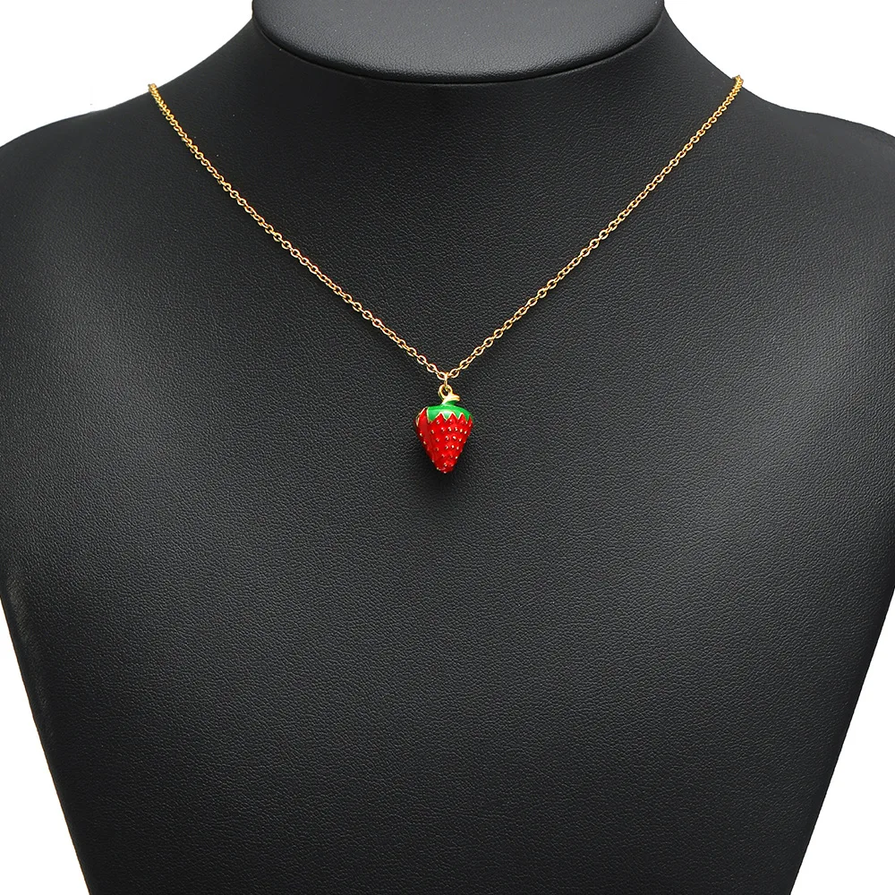 5Pcs Stainless Steel Solid Fruit Charms Pumpkin Strawberry Pendants DIY Fashion Necklace Earring Craft Supplies