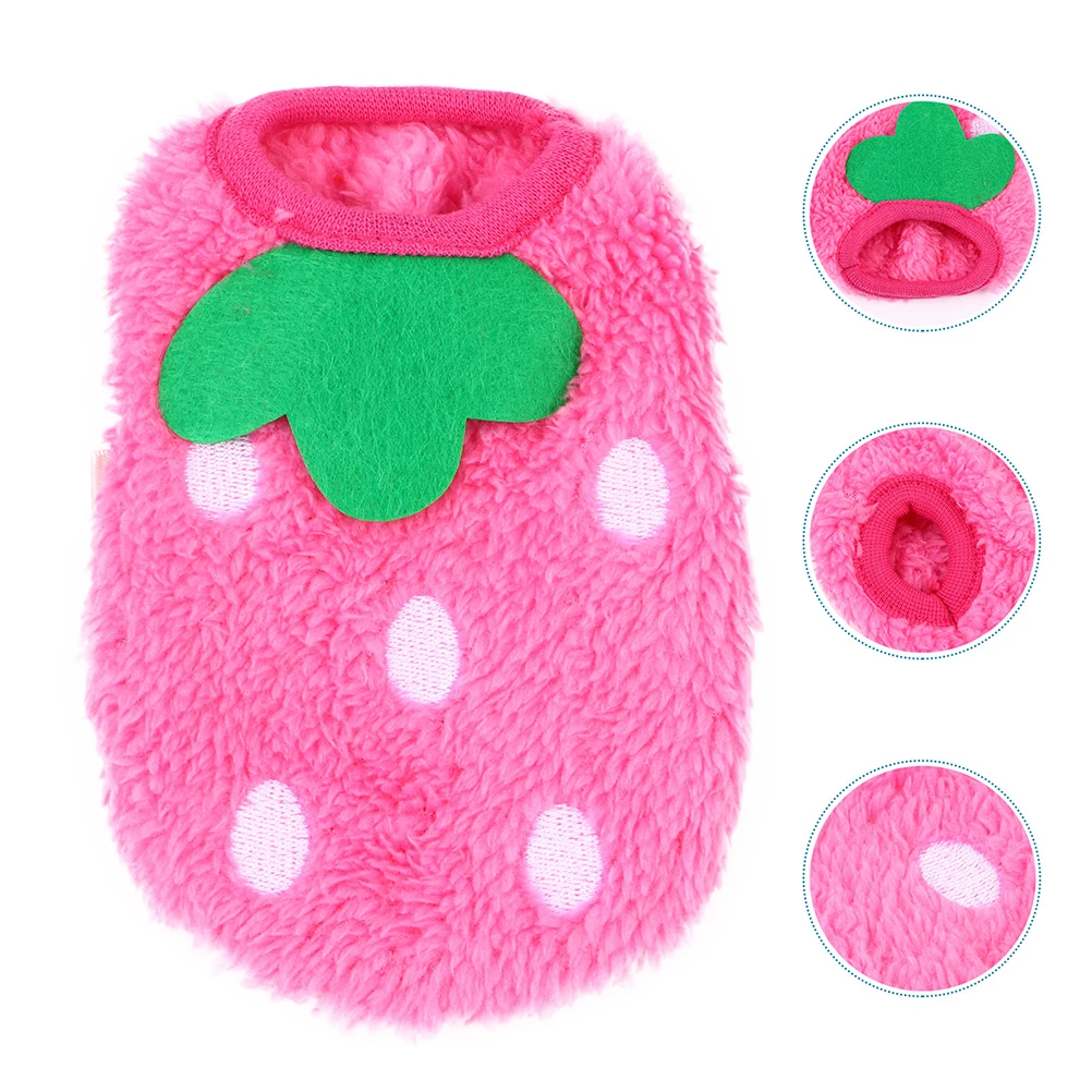 

2 Pcs Chihuahua Clothes Dog Strawberry Coat for Pets Juicy Costume Fleece Adorable