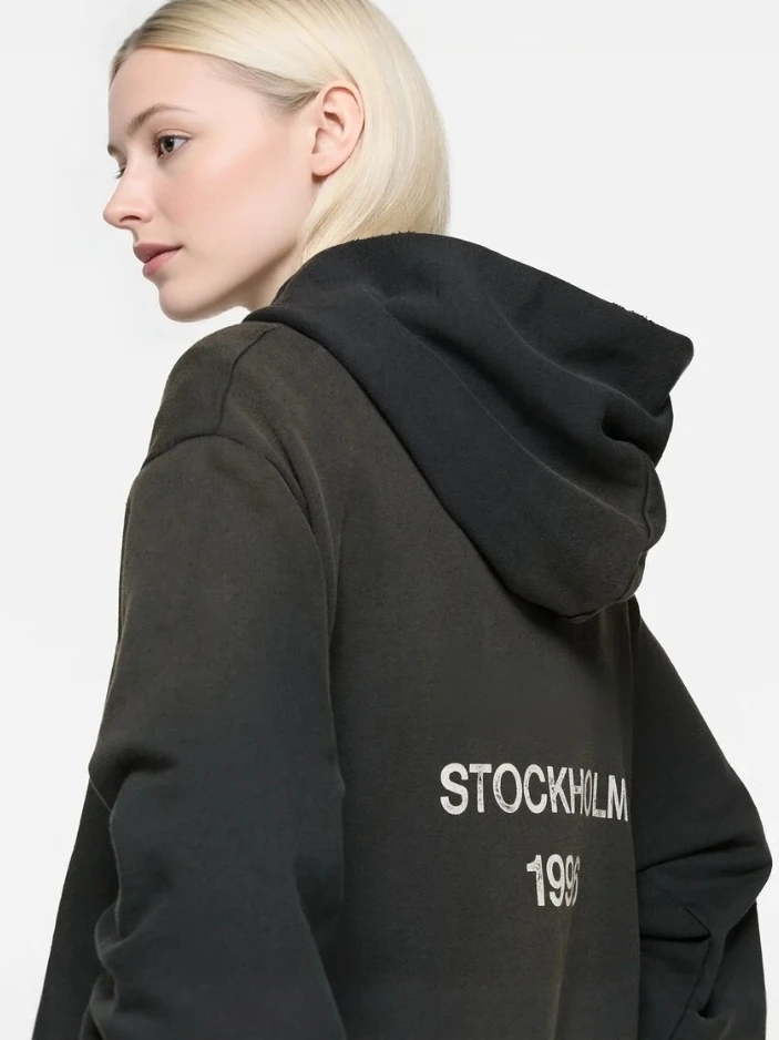 

Мужская толстовка с капюшоном AC996 с винтажным принтом логотипа и надписей, свободного кроя, осенне-зимняя, повседневная, с длинными рукавами