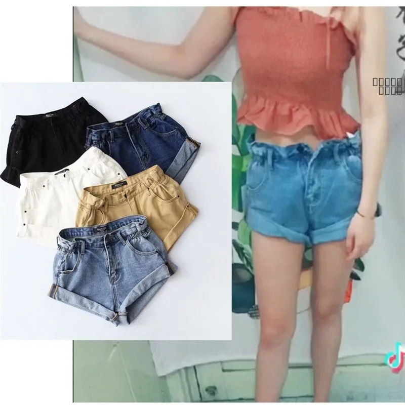 High Waist ort Jeans Capri Pants Women's Denim orts Waed out Faded Long Leg Beauties Spring 208 Sexy Hot New Sle