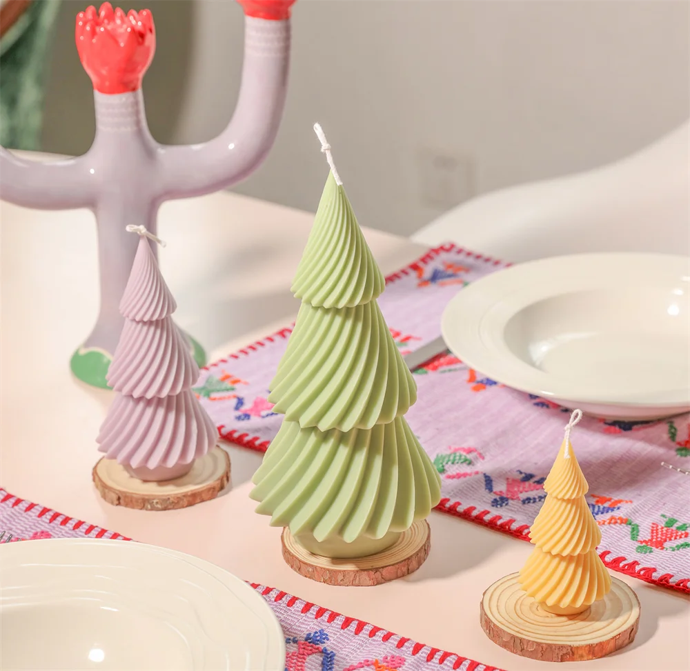 3D albero di natale stampo per candele in Silicone fai da te fatto a mano albero di pino di natale candela che fa Molud natale Canlde che fa