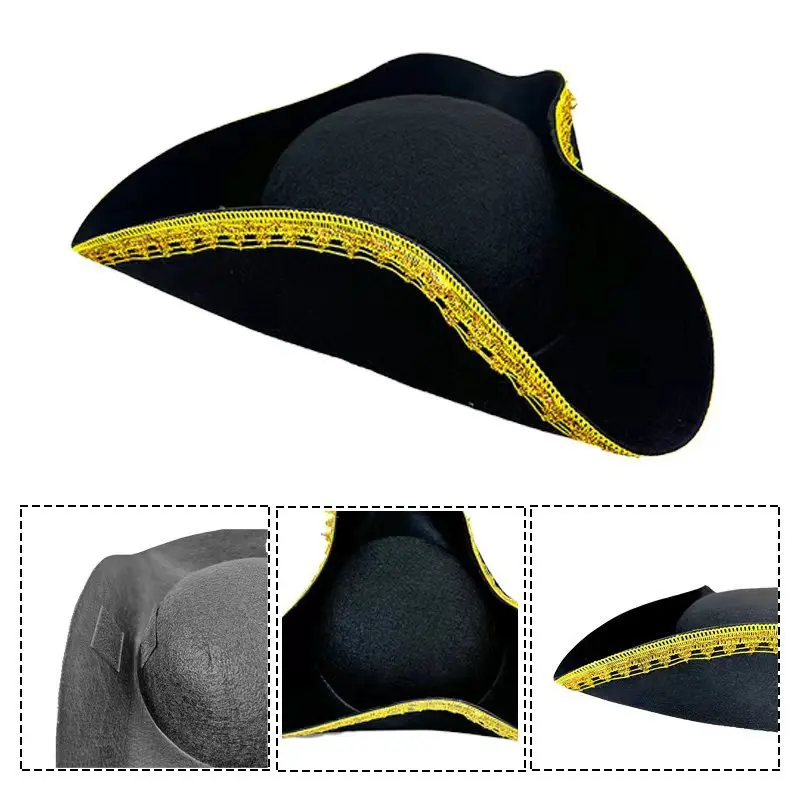 Chapeau de Pirate Cosplay drôle pour hommes, chapeau tricorne Unique pour adultes, chapeaux de capitaine pour jeu de rôle, casquettes de Performance, casquette de déguisement de fête de mascarade