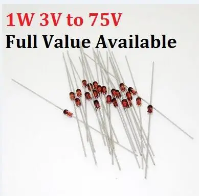 50PCS 1W Zener Diode 1N IN4735A/6V2 IN4736A/6V8 IN4737A/7V5 IN4738A/8V2 IN4739A/9V1 IN4740A/10V IN4741A/11V IN4742A/12V 6V2 6.8v