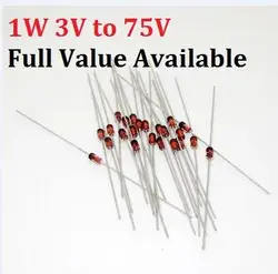 50PCS 1W Zener Diode 1N IN4735A/6V2 IN4736A/6V8 IN4737A/7V5 IN4738A/8V2 IN4739A/9V1 IN4740A/10V IN4741A/11V IN4742A/12V 6V2 6.8v