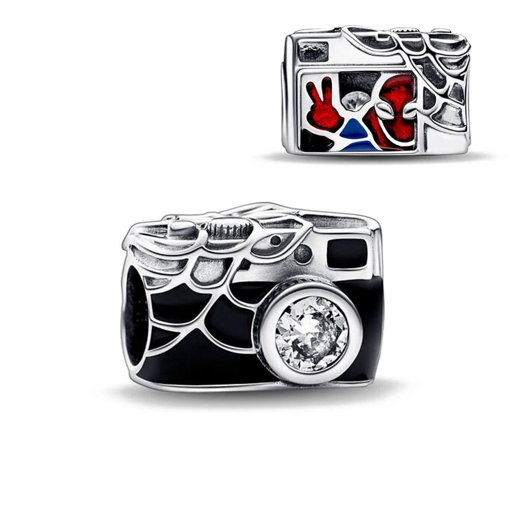 Disney Marvel Encantos para DIY Pulseira, 925 Sterling Silver, Dangle Bead, Fits Pandora Original, Spider Man Charme, Pingente para a menina Jóias