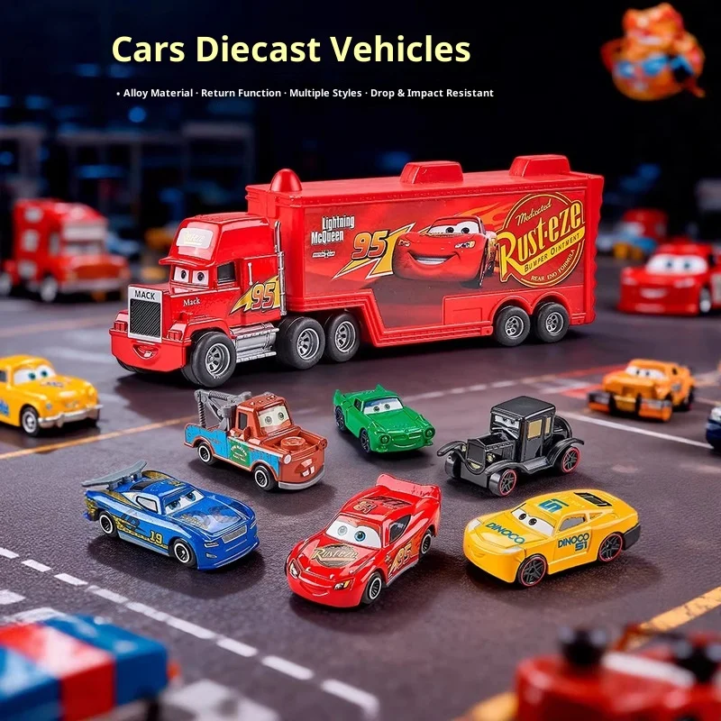 

Pixar Cars Diecast Race Cars Alloy Sliding Vehicle Models Lightning Mcqueen Sheriff Collectible Desktop Decoration Set