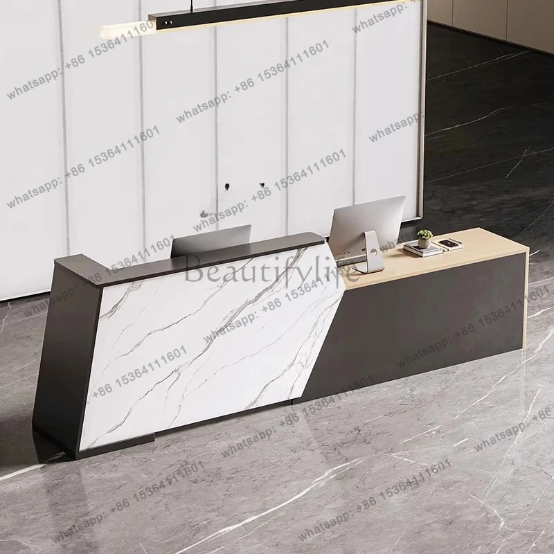 front desk special-shaped bar counter cashier collection real estate beauty salon modern simple front desk reception desk