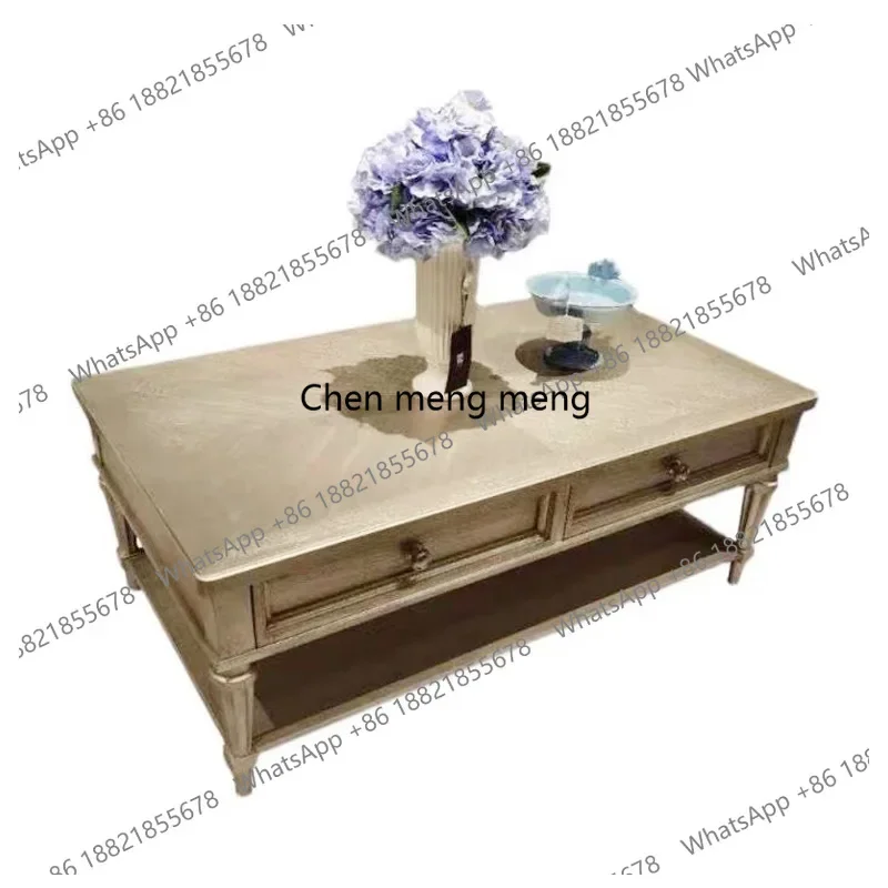 

Nordic Light Luxury Coffee Table Living Room Home Square American Style Tea Table TV Cabinet Set