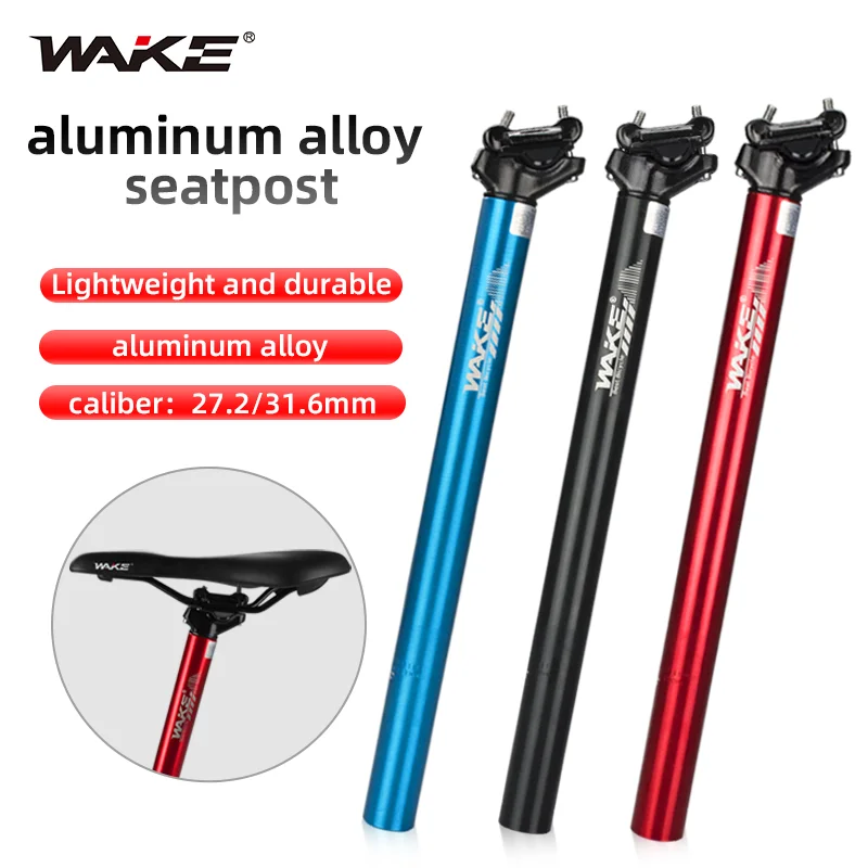 Wake Mountain Road Bike Bicycle Aluminum Alloy Blue Red Seatpost 27.2/31.6mm Seat Tube Accessories Part for MTB BMX Cycling