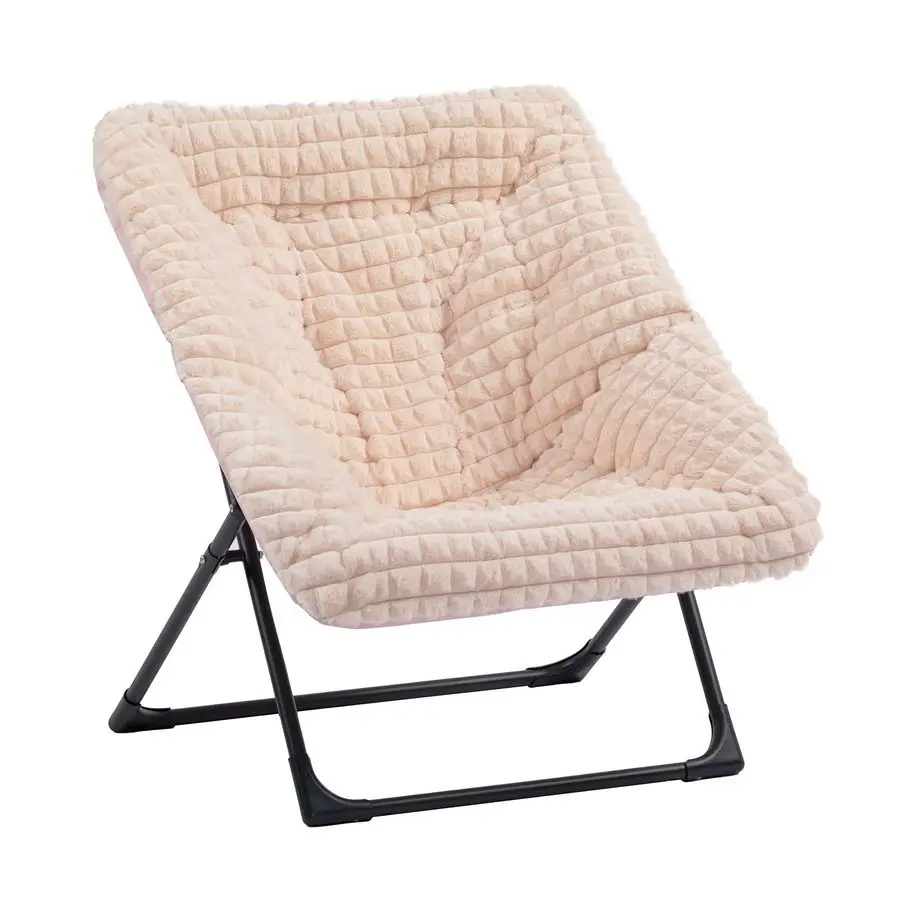 

Кресло-софа XLarge, Удобное складное кресло увеличенного размера, Кресло для чтения из искусственного меха для подростков и взрослых, Складное акцентное кресло, Металлическое кресло для отдыха