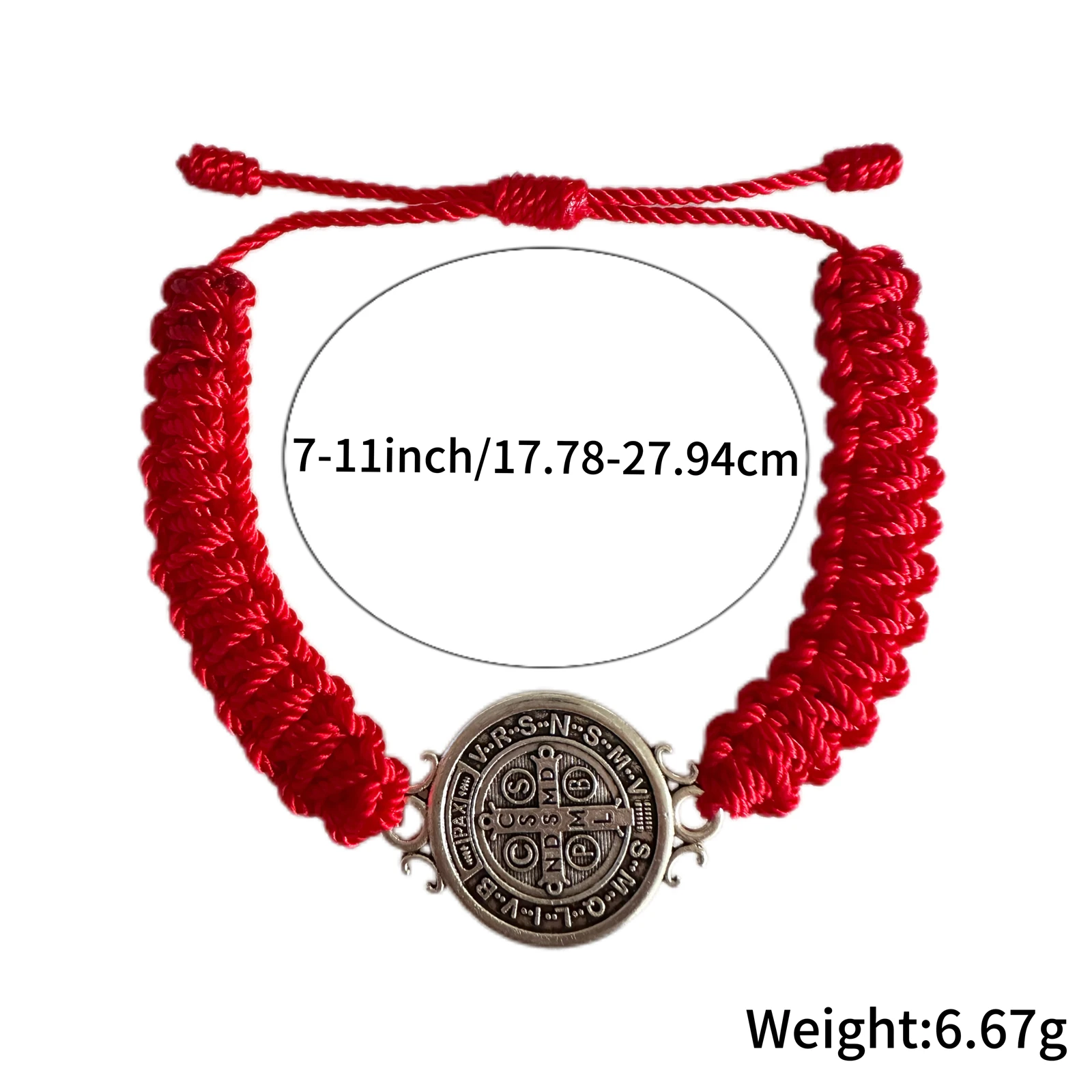 2 قطعة أساور بنديكت الأحمر ST هدايا مسبحة كاثوليكية سوار سانت بنديكت الأسود قابل للتعديل سلسلة زرقاء ميدالا دي سان بينيتو