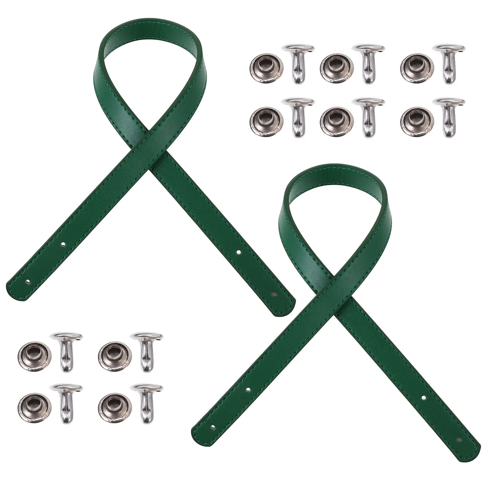 

2Set DIY Bag Rivet Shoulder Strap Replacement Slim Elegant Handmade Purse Handle Strap Accessory