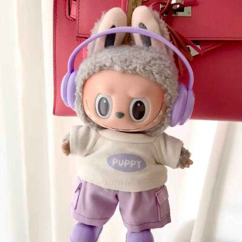 [بدون دمية] لـ 17 سنتيمتر labubu لطيف الديكور الملابس الصغيرة v1/v2/v3 ملابس الطفل سترة باردة دمية يمكن ارتداؤها لملحقات labubu