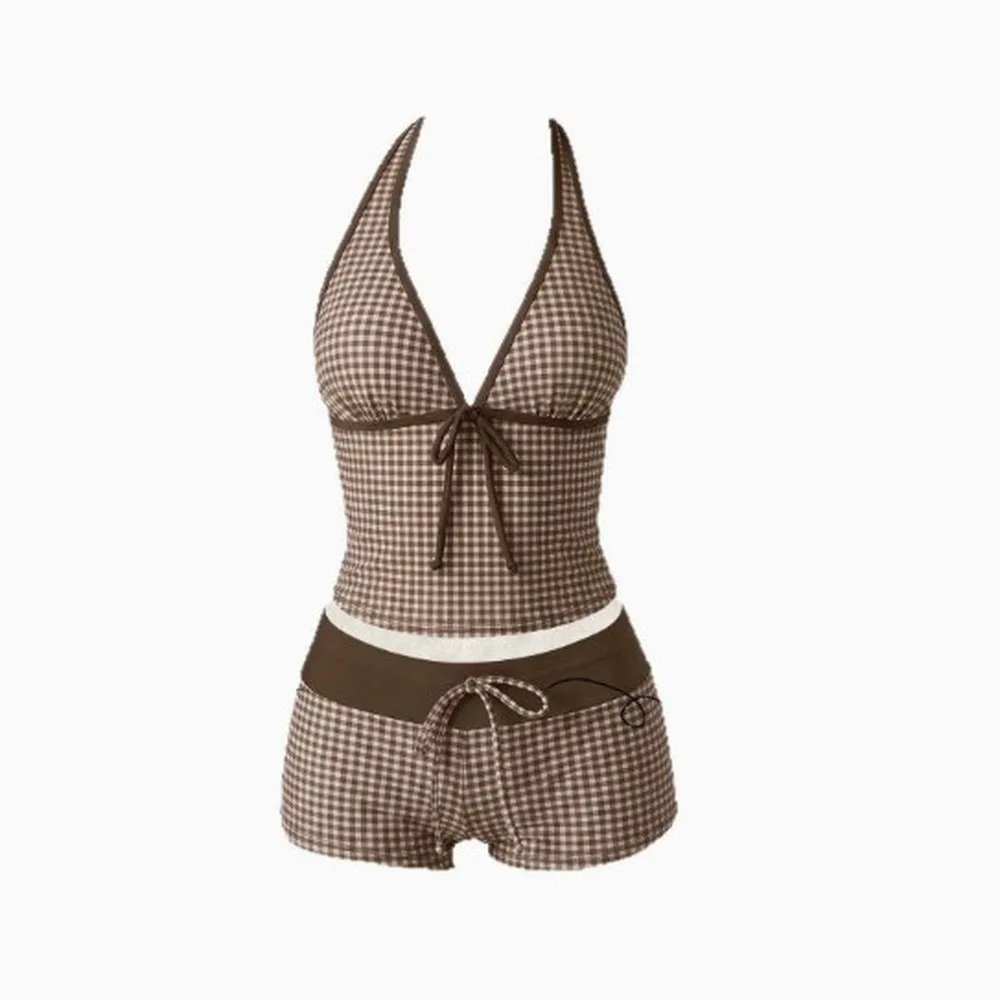 Sexy Women 2 Piece Bikini Set Polka Dot Print Halter Tie Side Swimwear Push Up Bathing Suit Summer Beach Tankini Swimsuits Women