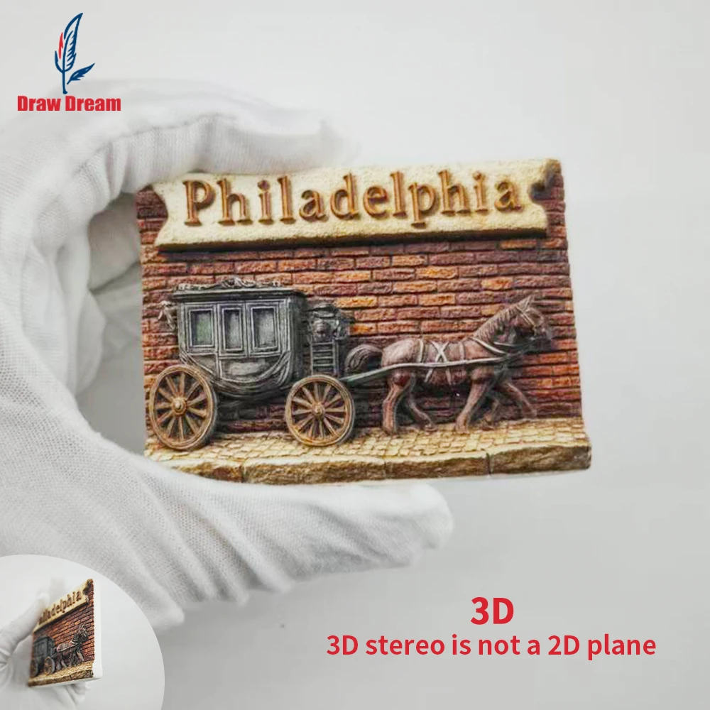 Commercial Kitchen Fridge - 1Pc Philadelphia Fridge Magnet, World Travel