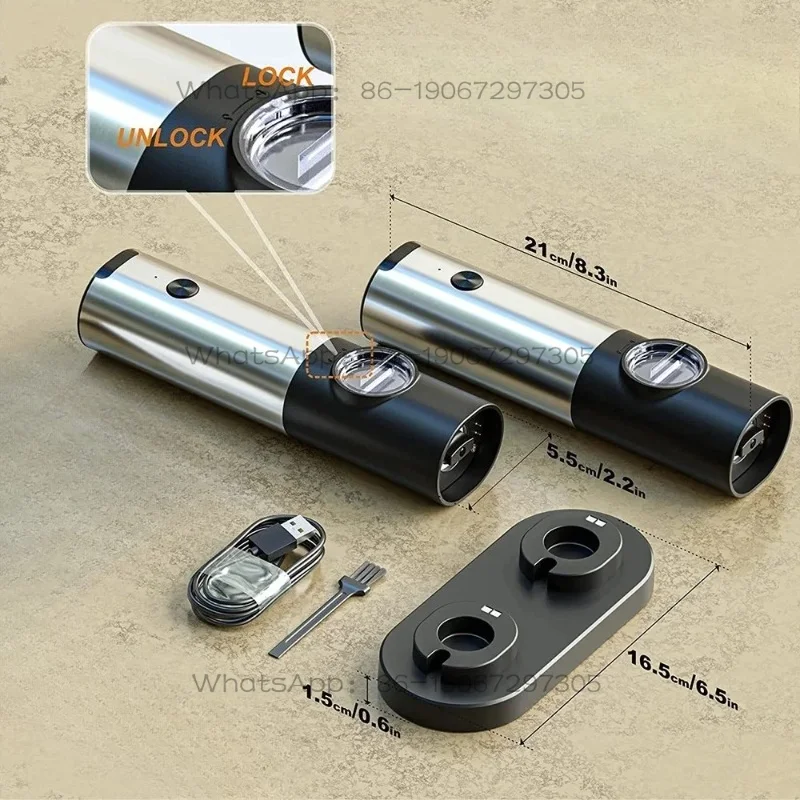 

1pc Electric Pepper Grinder Adjustable Rechargeable Non-rough Spice Convenient Automatic Kitchen Tools