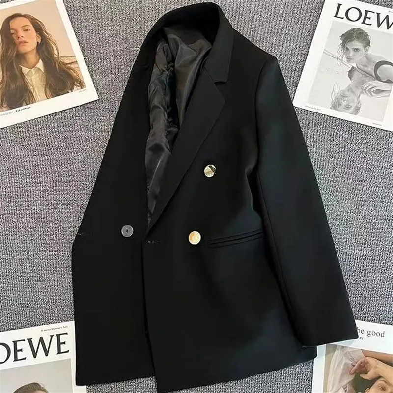 

Women White Blazers New Spring Autumn Korean Advanced Sense Fashion Suits Jacket Advanced Sense Office Female Blazer Black Tops