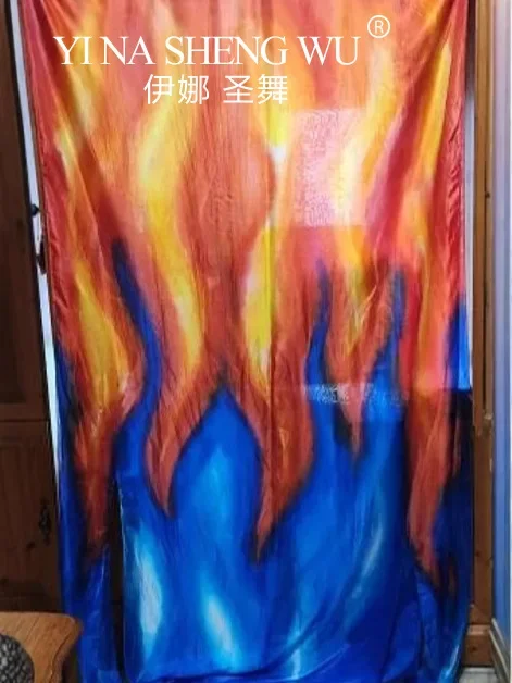 لهب مع العصي التلسكوبية اكسسوارات الرقص الشرقي الدعائم قضبان قابلة للتطوير أعلام نصف دائرية خفيفة الوزن المحمولة الشيفون #1