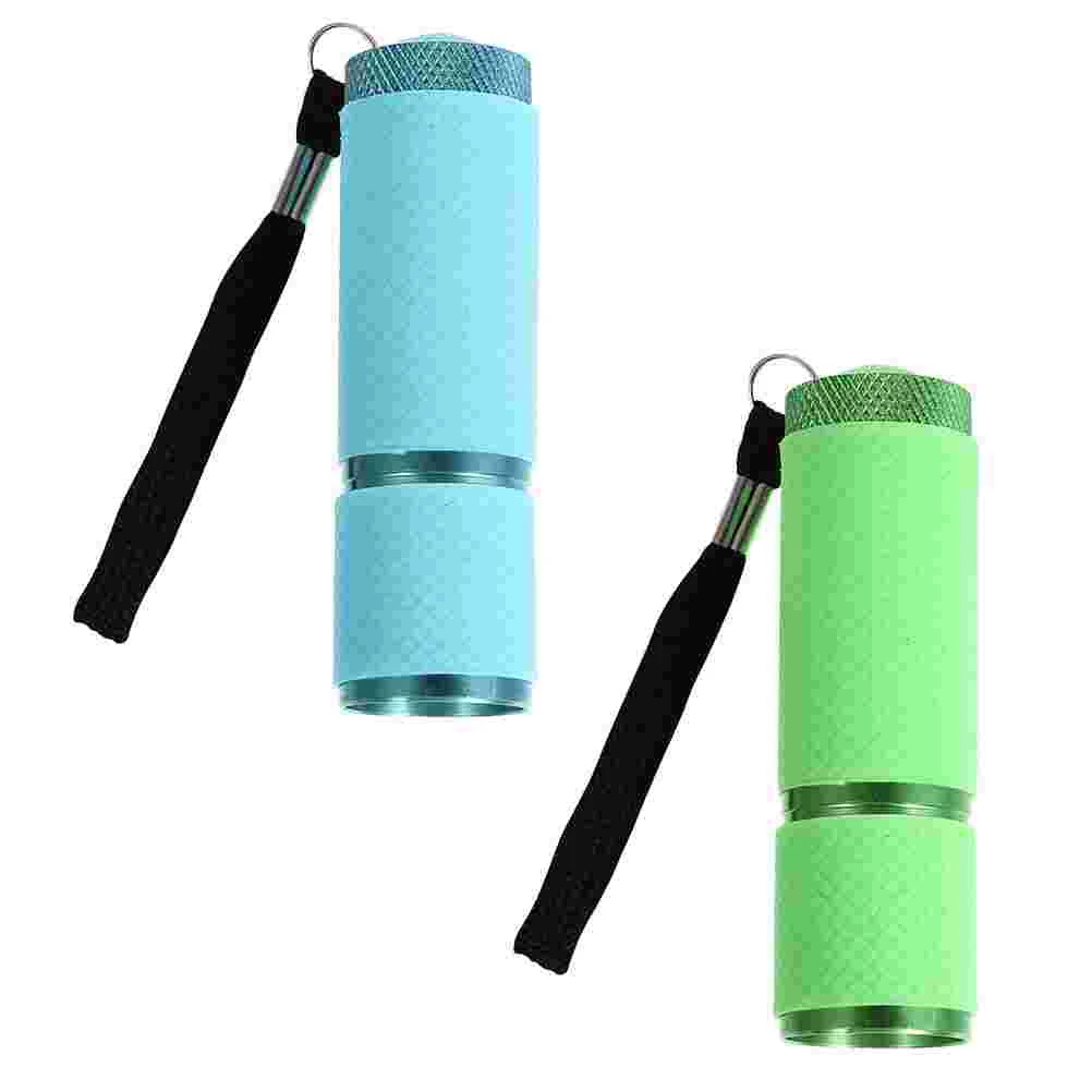 

2 Pcs Nail Flashlight Creative Fluorescer Tool LED Aluminum Mask Identification Detection Lamp UV Fluorescent Agent