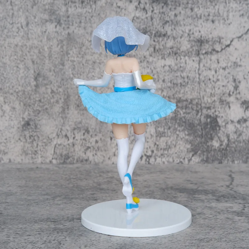 New 19cm Anime Wedding version Rem Standing posture Action Figure PVC Model Statue Toys Doll Desk Decor Collectible Gifts