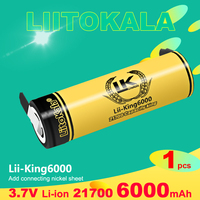 1PCS LiitoKala King6000-N 3.7V 21700 6000mAh Rechargeable Lithium Battery For Speaker LED Flashlight Torch Accessory