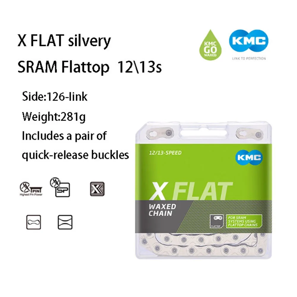 KMC 12/13 Speed X-Flat Series Wax Lichtgewicht Stille Ketting Super Sterk Chimerisch vermogen Geen inbreuknoodzaak
