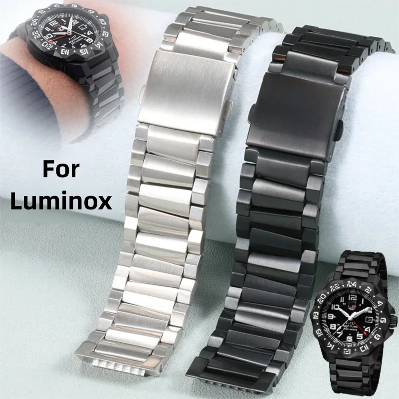 23mm high-quality stainless steel watch strap chain for original luminox stealth fighter night hawk F117 pilot 6422 6421 6441