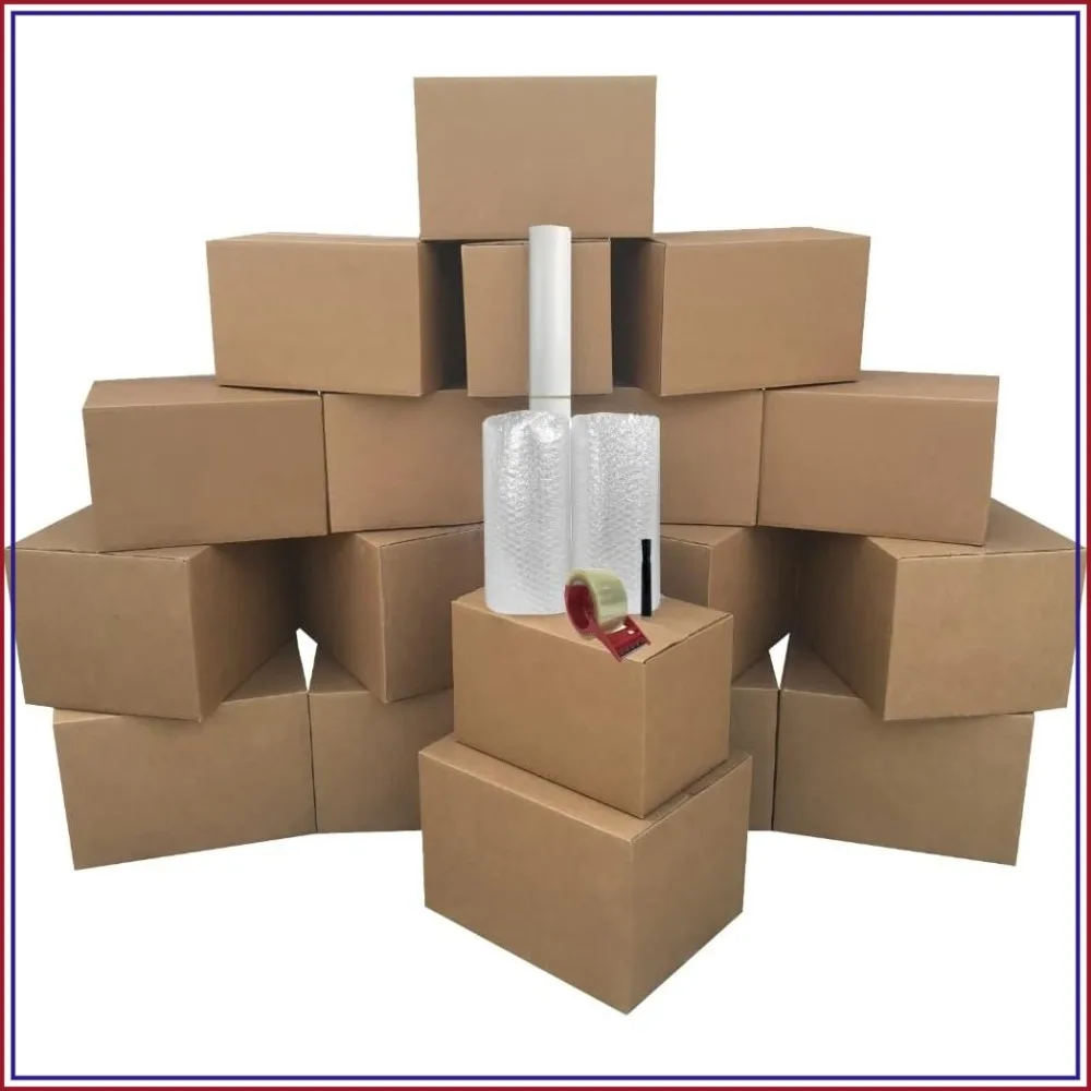 Moving Kit: 18 Boxes, Packing Supplies & Tape for 1-Bedroom