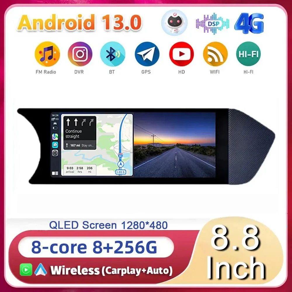 

8.8" Android 13 Carplay Car Radio For Mercedes Benz C Grade W204 2011 2012 2013 2014 NTG 4.5 System Stereo Multimedia Head Unit