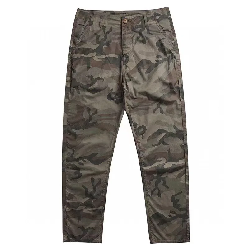 

Mens Camouflage Cotton Pants Straight Loose Fit Spring Casual Trousers High Quality Comfortable Design