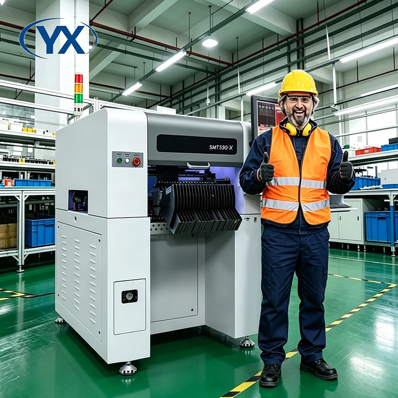 Stock in EU SMT550-X PCB Pick and Place 4 Head 50 Feeder Assembly Chip Mounter Line SMT Machine