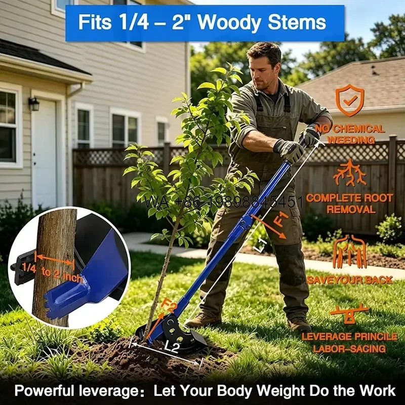 Wmwmnu for Tree Root Puller 56 Inch High Leverage Manual Foldable Rustproof Durable Powder Coated Steel Stem