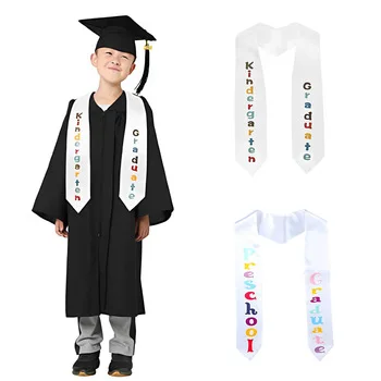 Children\'s Graduation Ceremony Shoulder Straps Preschool Kindergarten Honor Award Etiquette Belt Double Layer Silk Shawl Ribbon