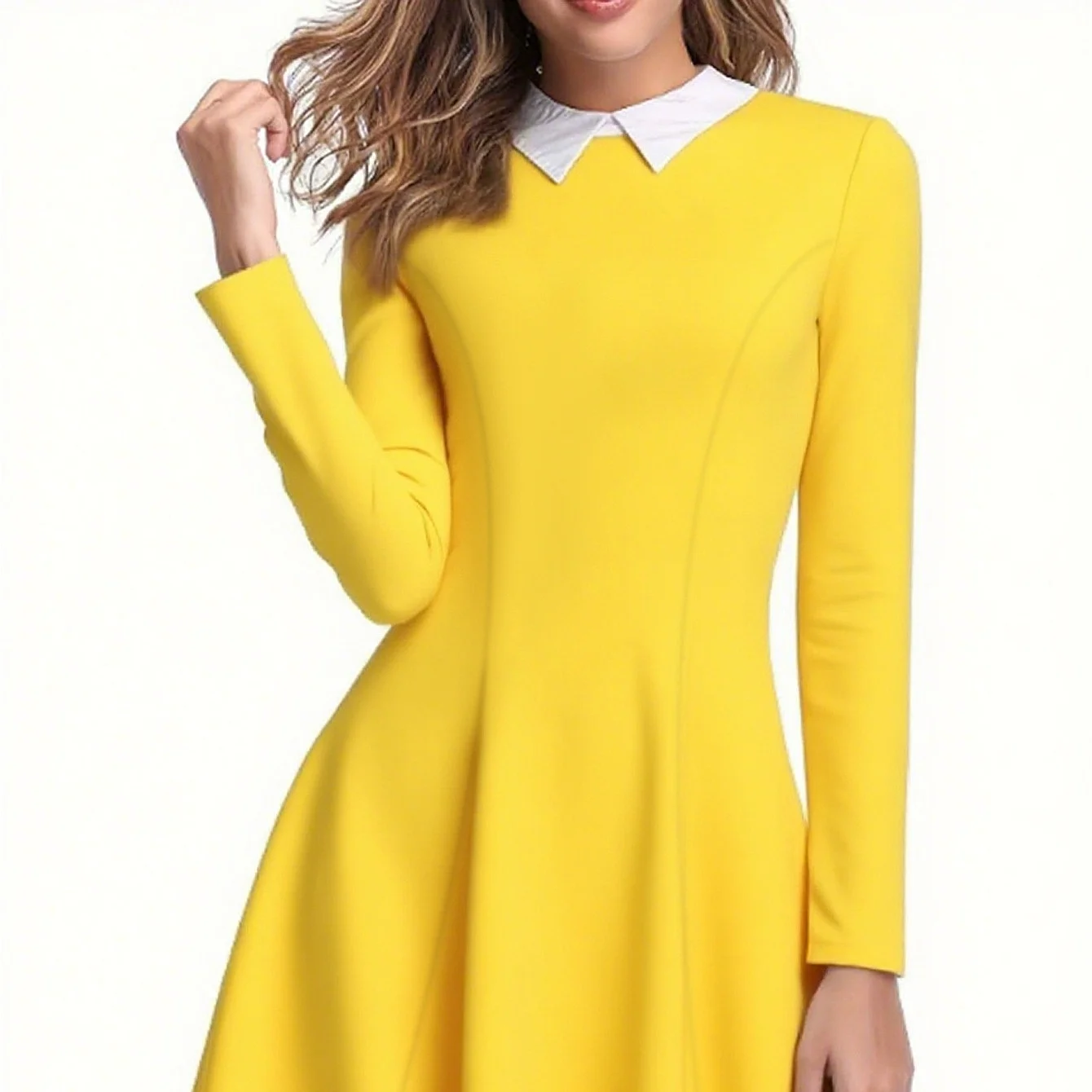 Elegant Long Sleeve Dress Women Vintage Black Slim Fit Flowy Midi Dresses Spring Summer Casual view 4